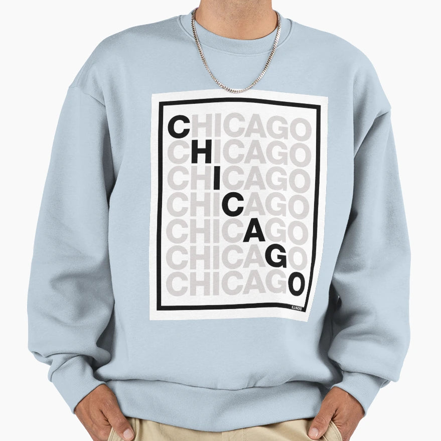 Chicago Illinois Chi Minimalist Sweatshirt - Unique Graphic Men Women - T-Shirt, Sweatshirt, Hoodie