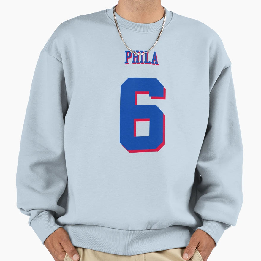 Julius Erving Dr J Team Jersey No 6 Sweatshirt - Graphic Print Men Women - T-Shirt, Sweatshirt, Hoodie