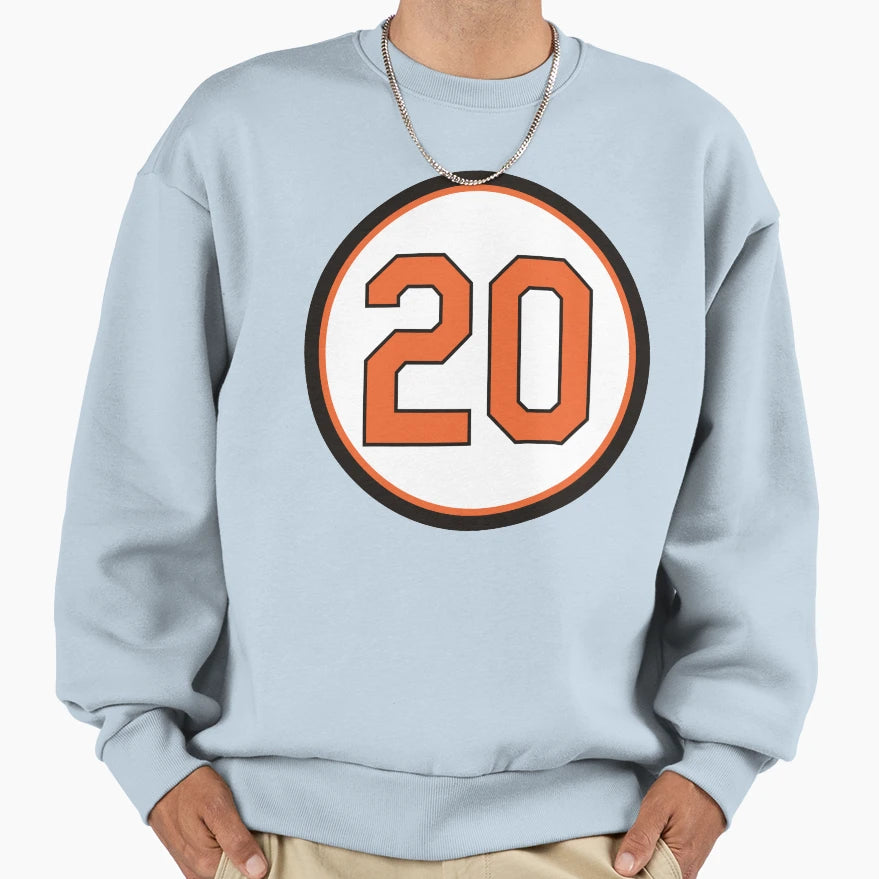 Frank Robinson 20 Jersey Number Sweatshirt - Custom Art Print for Adults - T-Shirt, Sweatshirt, Hoodie