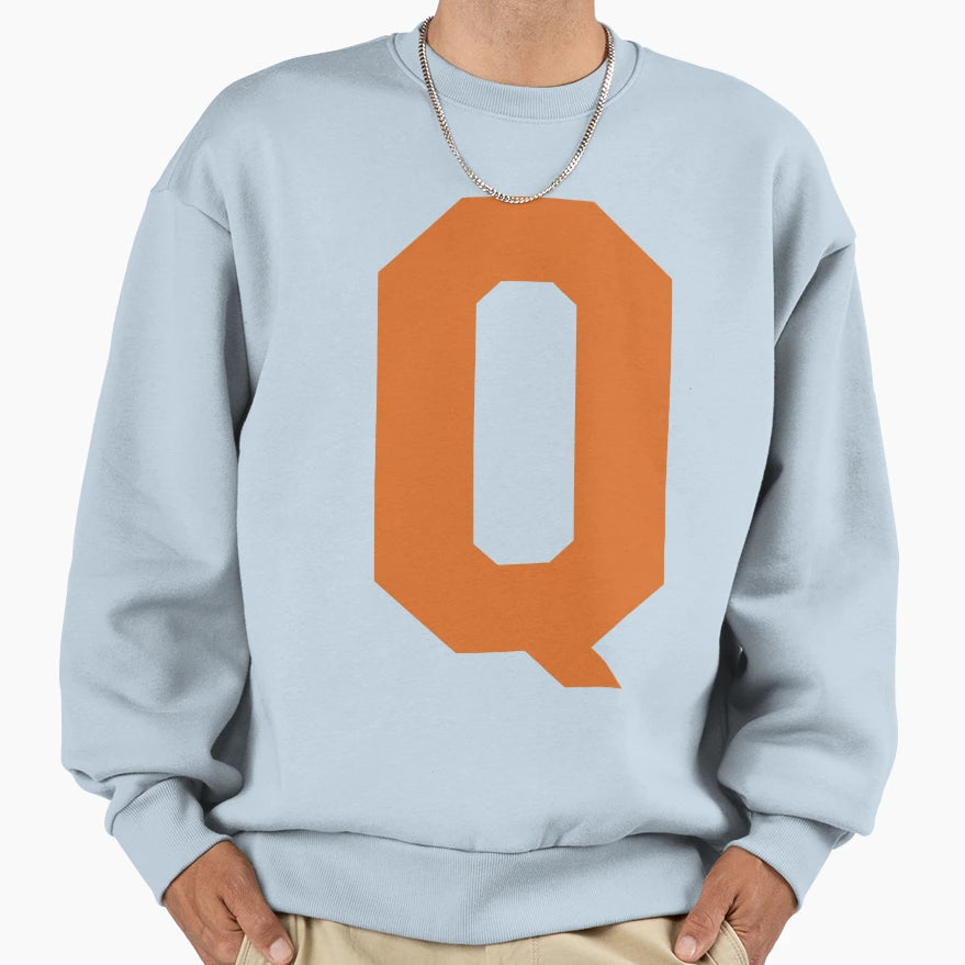 Alphabet Orange Q Sports Letter Sweatshirt - Fun Novelty Design for Adults - T-Shirt, Sweatshirt, Hoodie