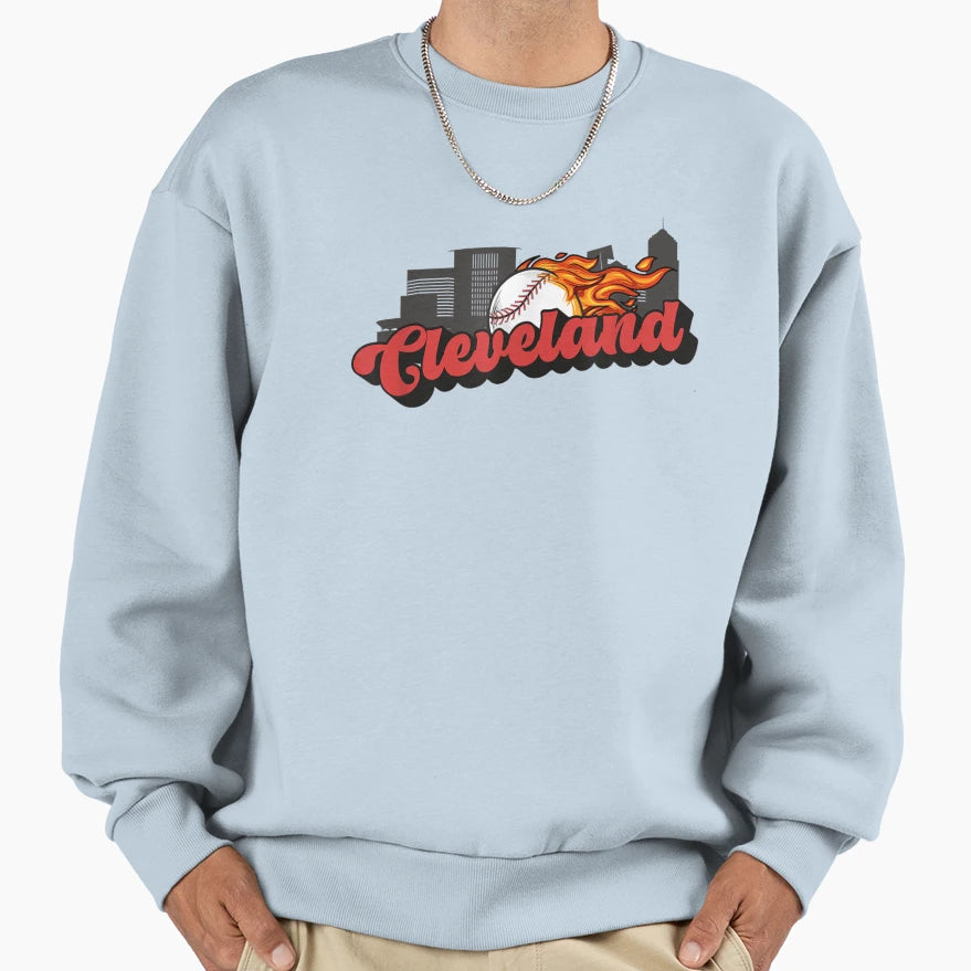 Baseball Players Cleveland Sweatshirt - Aesthetic Graphic Men Women - T-Shirt, Sweatshirt, Hoodie