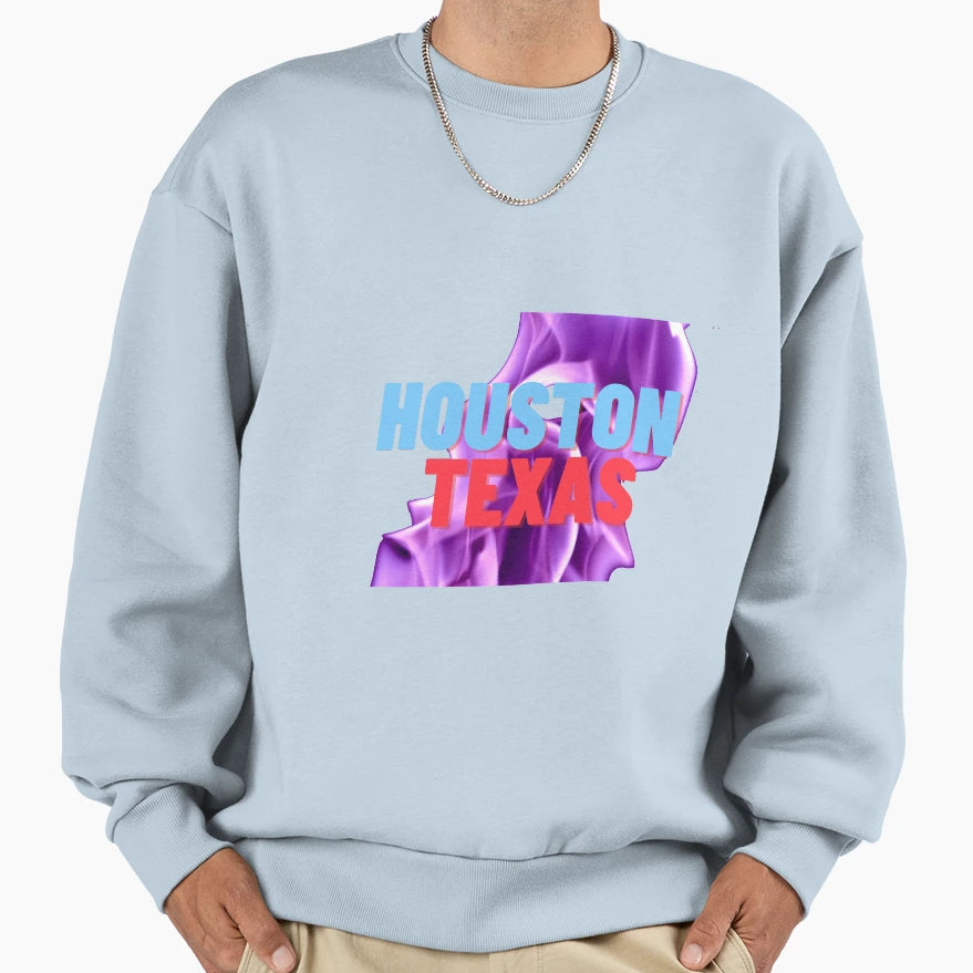 Houston Texas Sweatshirt - Aesthetic Graphic Men Women - T-Shirt, Sweatshirt, Hoodie