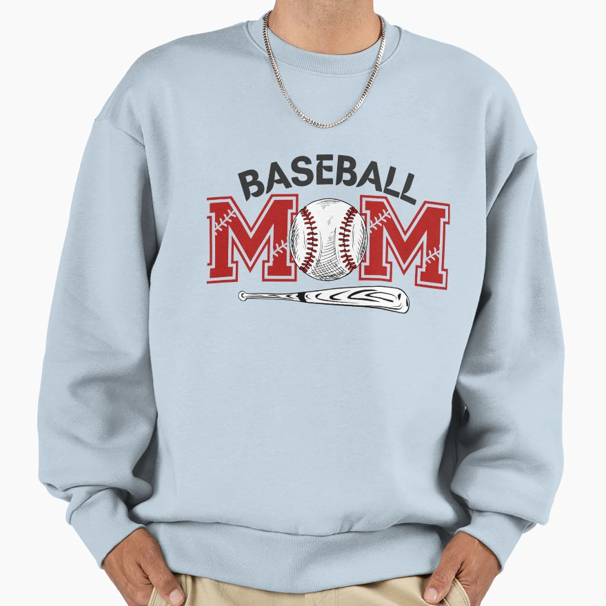 Baseball Mom Sweatshirt - Unique Graphic Men Women - T-Shirt, Sweatshirt, Hoodie