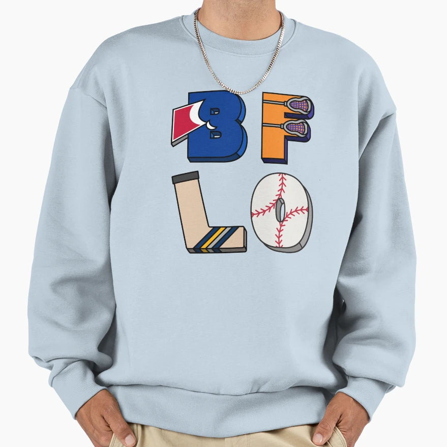 Bflo Buffalo Ny Sports Fans Sweatshirt - Trendy Graphic for Adults - T-Shirt, Sweatshirt, Hoodie