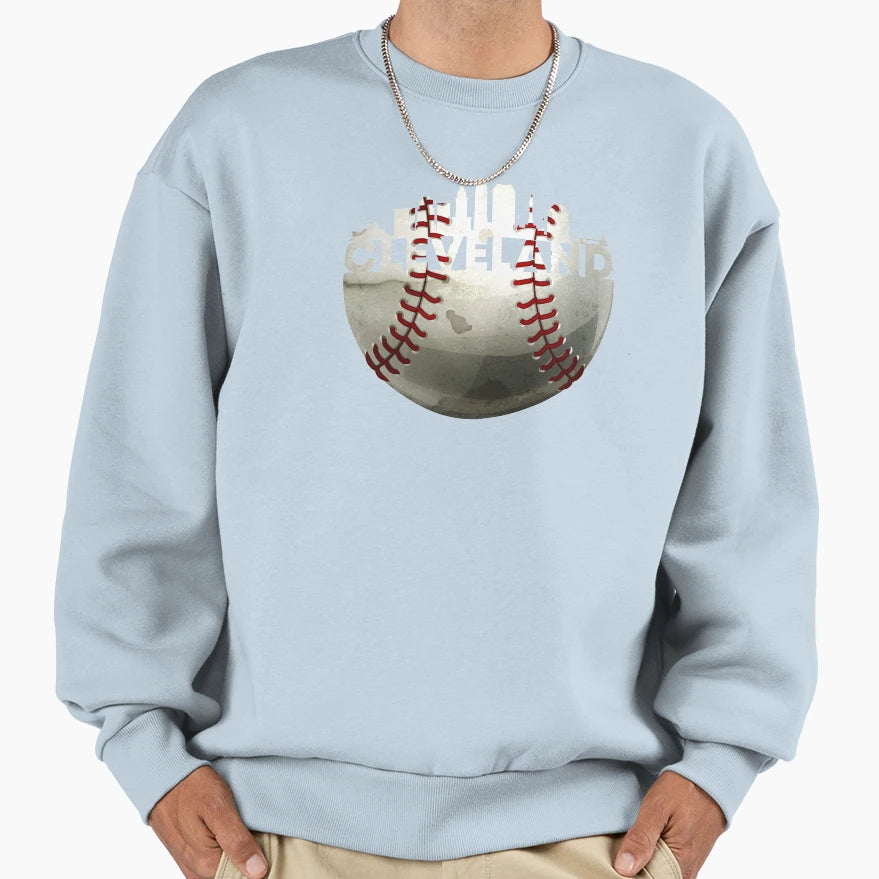 Outstanding Cleveland Baseball Ball Sweatshirt - Graphic Print for Adults - T-Shirt, Sweatshirt, Hoodie