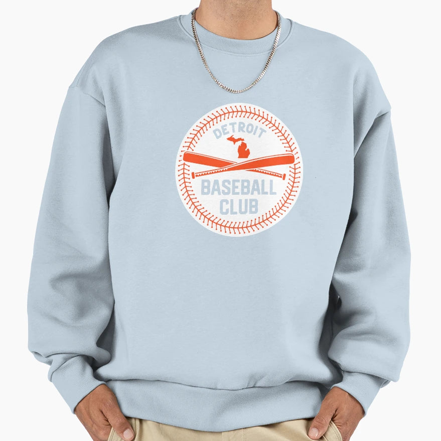 Detroit Baseball Club Bat And Sweatshirt - Graphic Print for Adults - T-Shirt, Sweatshirt, Hoodie