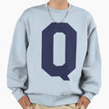 Alphabet Marine Blue Q Sports Letter Sweatshirt - Trendy Graphic Men Women - T-Shirt, Sweatshirt, Hoodie