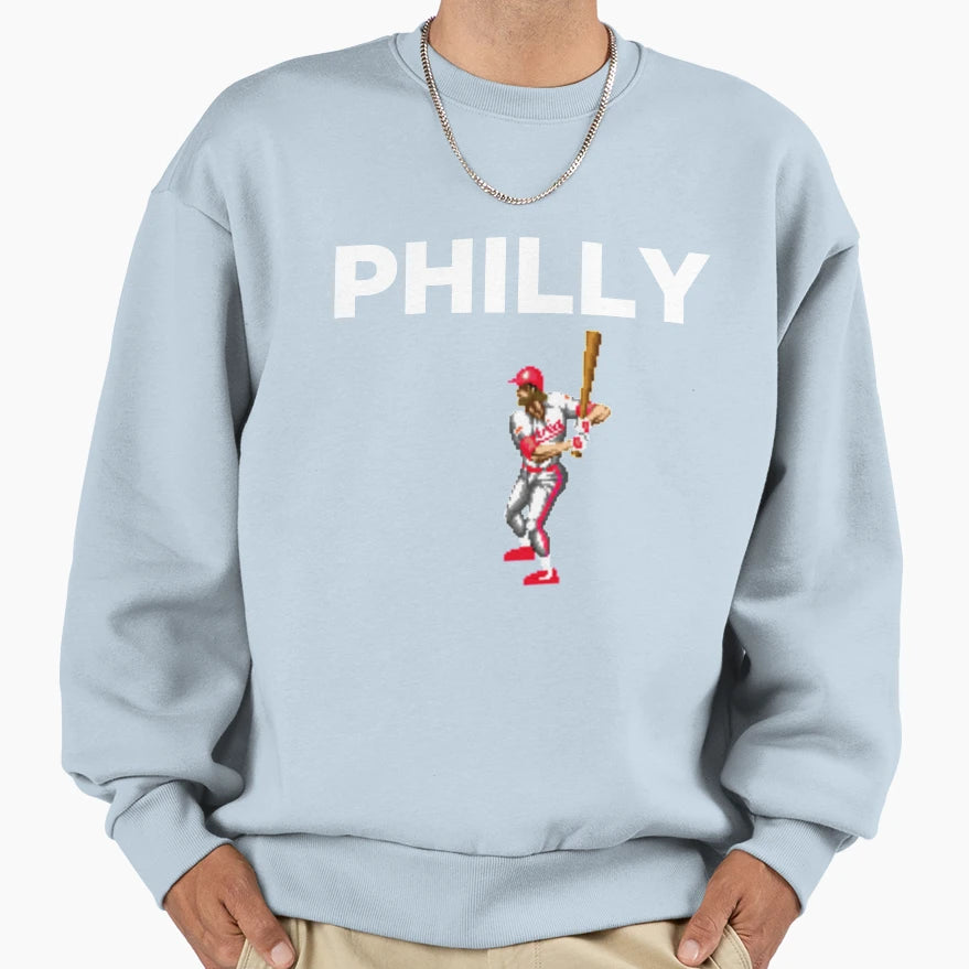 Philadelphia Baseball Video Game 8 Bit T-Shirt - Graphic Print for Adults - T-Shirt, Sweatshirt, Hoodie