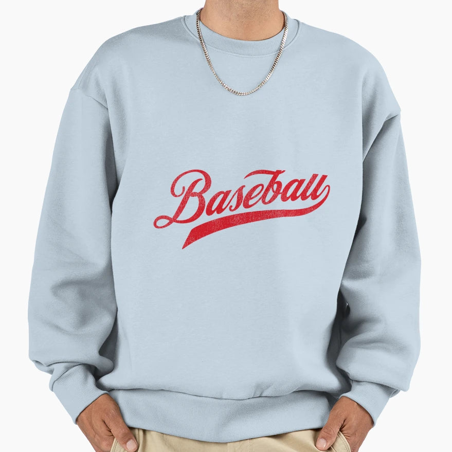Baseball Swish Red Old School Sweatshirt - Trendy Graphic Unisex - T-Shirt, Sweatshirt, Hoodie