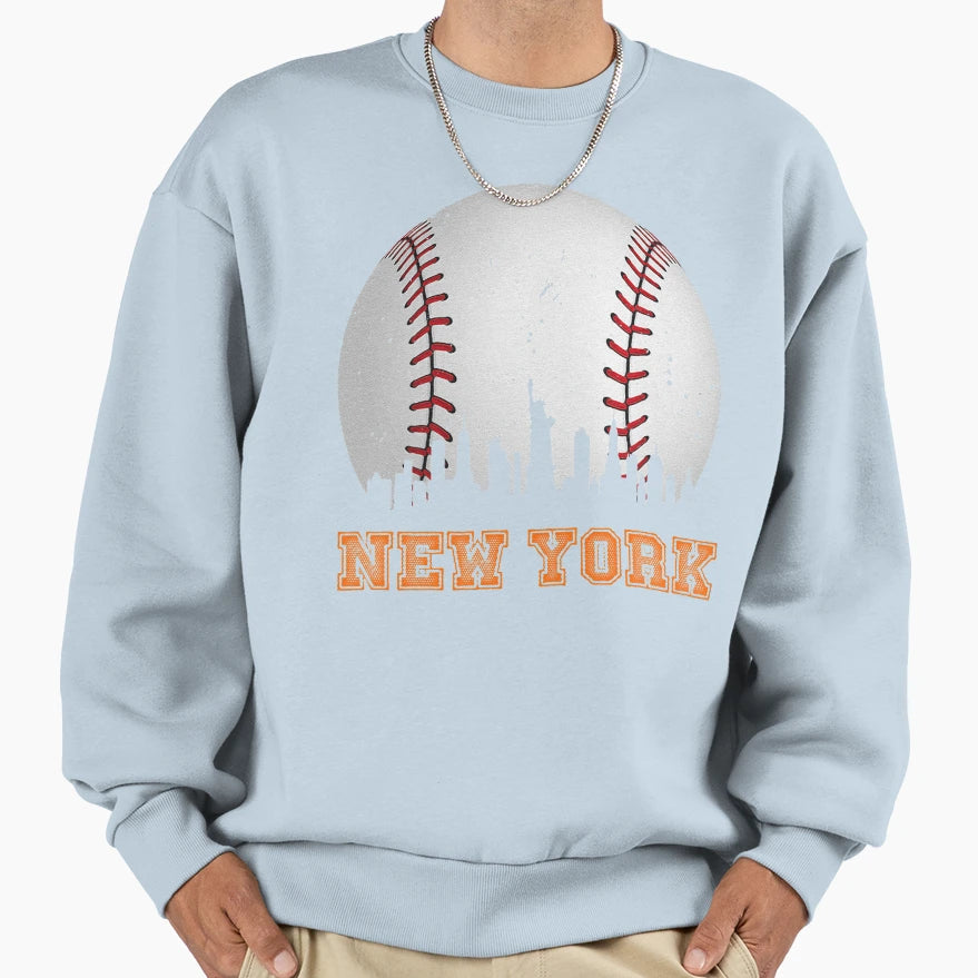 New York Skyline City Baseball Sweatshirt - Streetwear Style for Adults - T-Shirt, Sweatshirt, Hoodie