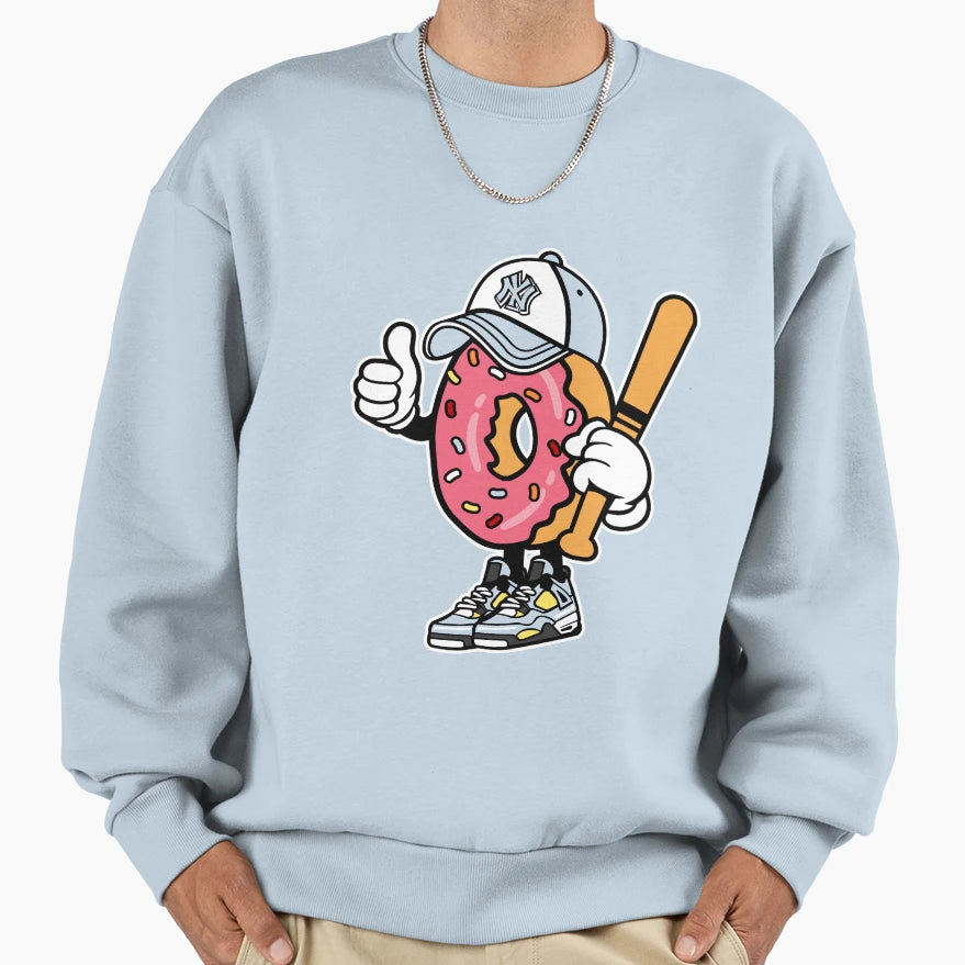 Baseball Donut Usa Baseball Bat Funny Sweatshirt - Graphic Print Unisex - T-Shirt, Sweatshirt, Hoodie