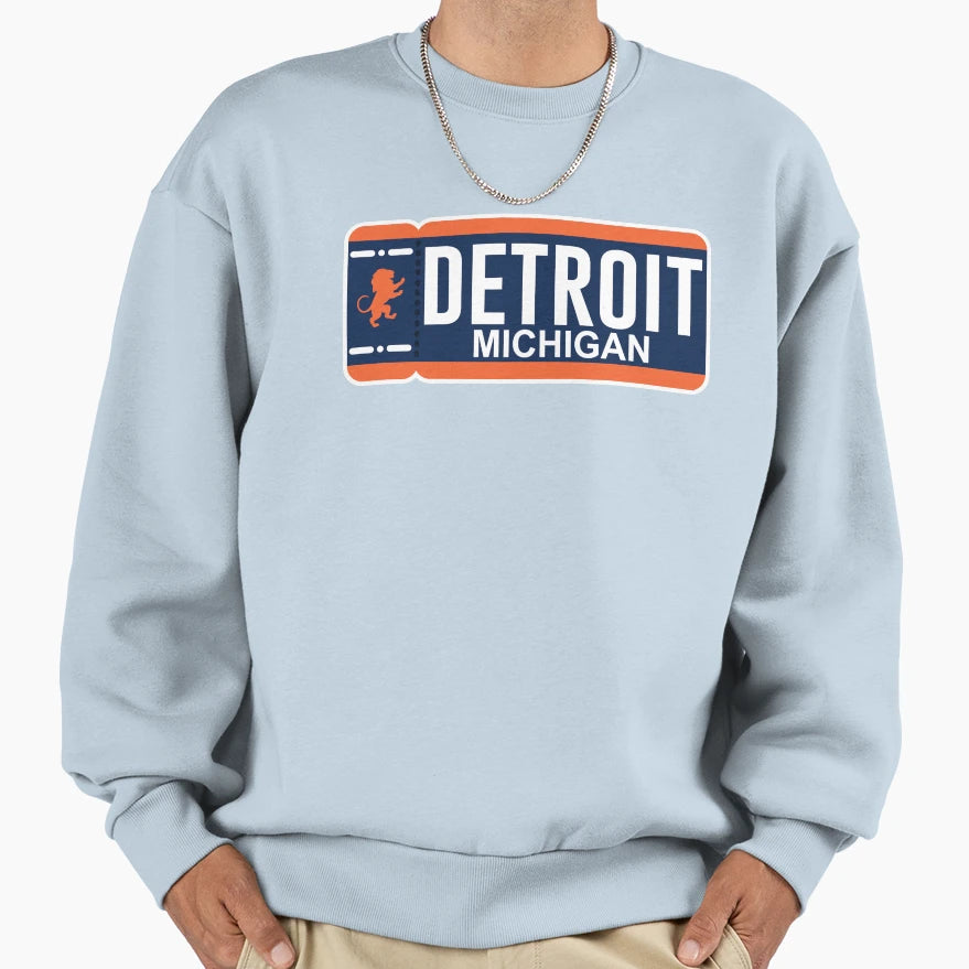 Detroit Ticket Sweatshirt - Minimalist Print Unisex - T-Shirt, Sweatshirt, Hoodie