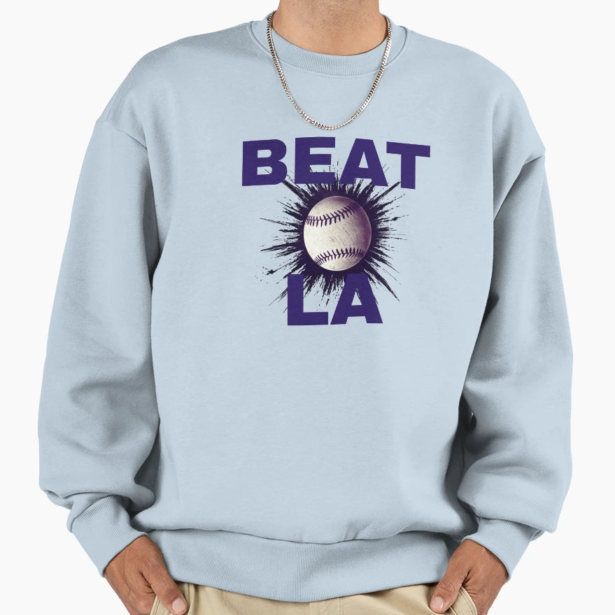 Beat La Col Purple Text Sweatshirt - Casual Everyday Wear Unisex - T-Shirt, Sweatshirt, Hoodie