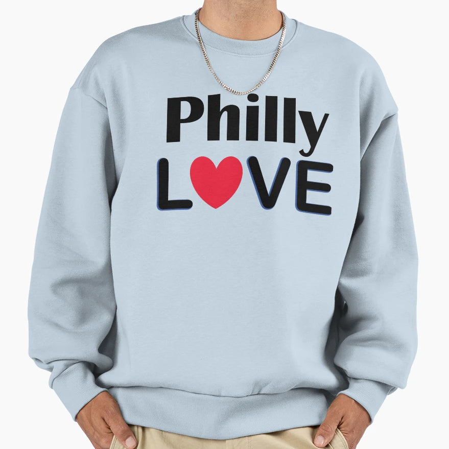 Philadelphia Philly Love Art Sweatshirt - Minimalist Print Men Women - T-Shirt, Sweatshirt, Hoodie