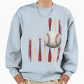 Baseball Usa Flag American Flag Sweatshirt - Aesthetic Graphic for Adults - T-Shirt, Sweatshirt, Hoodie