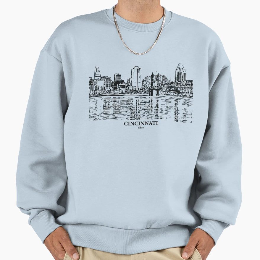 Cincinnati Ohio Sweatshirt - Graphic Print Unisex - T-Shirt, Sweatshirt, Hoodie