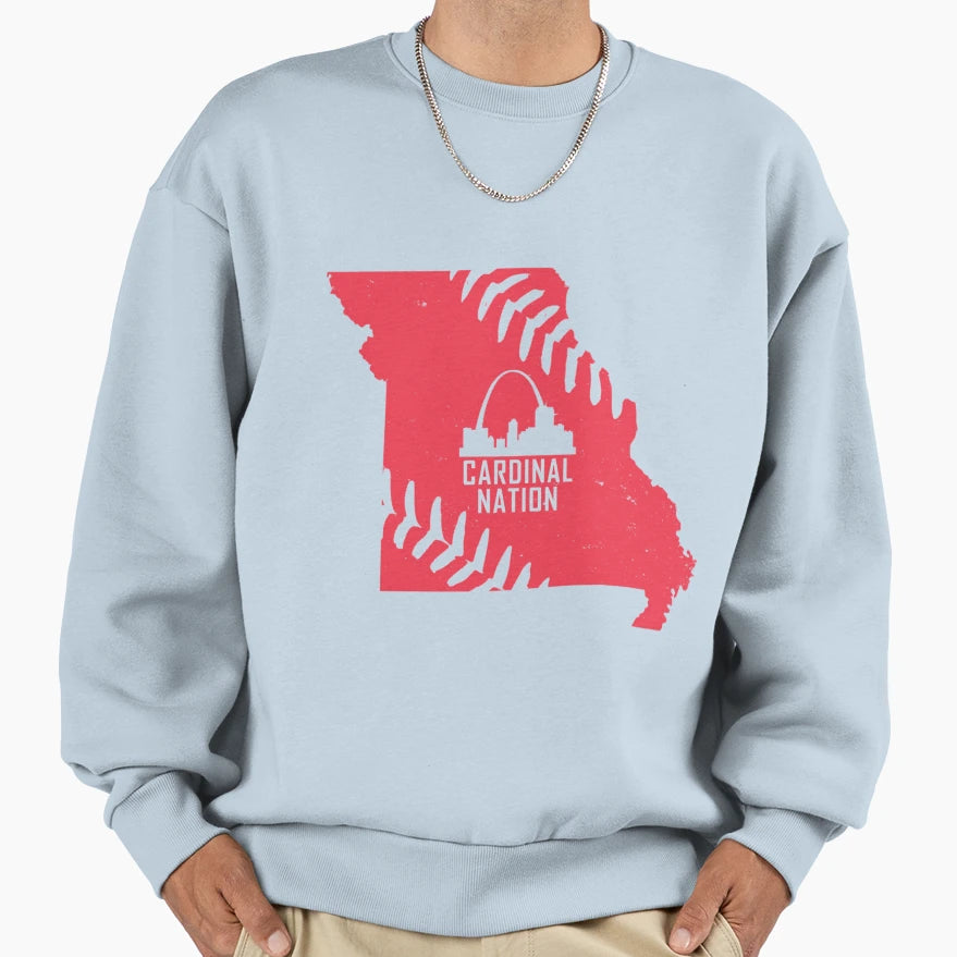 Cardinal Nation Stl Sweatshirt - Aesthetic Graphic for Adults - T-Shirt, Sweatshirt, Hoodie