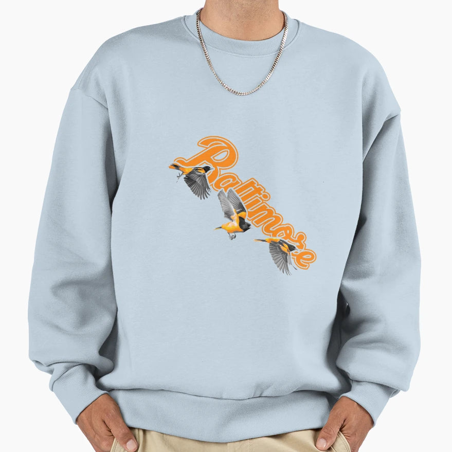 Baltimore Oriole Take Flight Sweatshirt - Casual Everyday Wear for Adults - T-Shirt, Sweatshirt, Hoodie