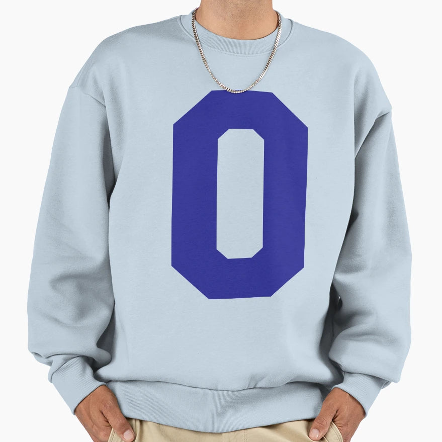 Alphabet Blue O Sports Letter O Sweatshirt - Trendy Graphic Men Women - T-Shirt, Sweatshirt, Hoodie