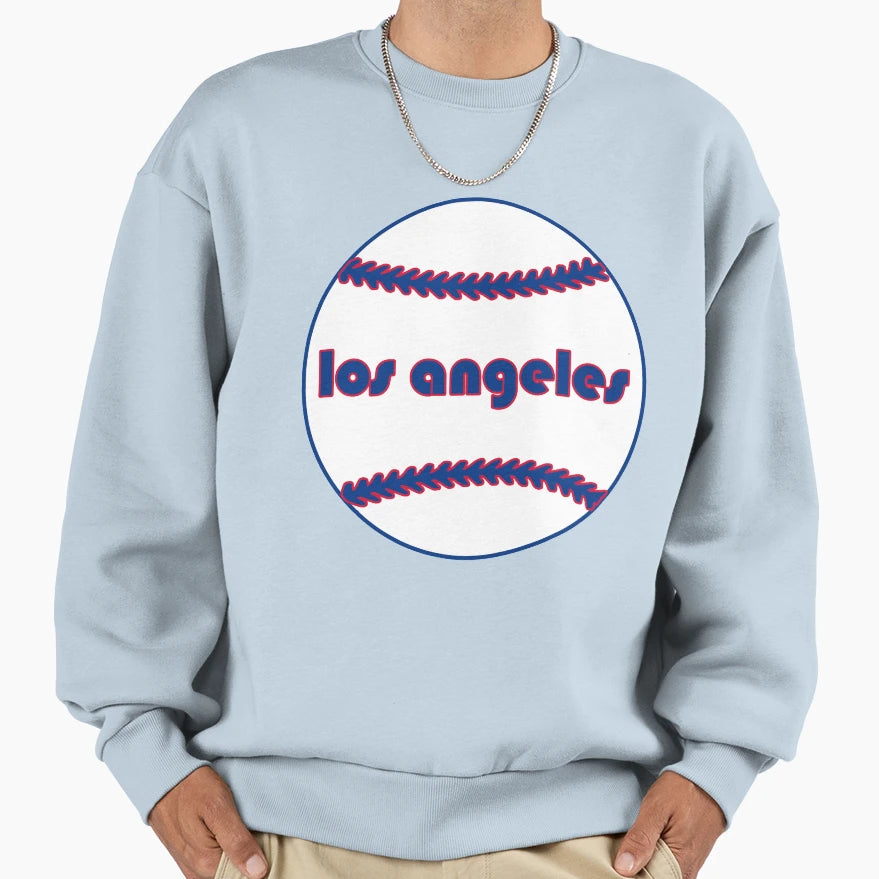 Los Angeles Throwback Baseball Sweatshirt - Graphic Print Unisex - T-Shirt, Sweatshirt, Hoodie