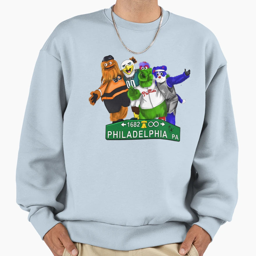 Philly Mascots Philadelphia Sweatshirt - Graphic Print Unisex - T-Shirt, Sweatshirt, Hoodie