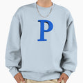 Letter P Dimensional Blue Sweatshirt - Graphic Print Men Women - T-Shirt, Sweatshirt, Hoodie