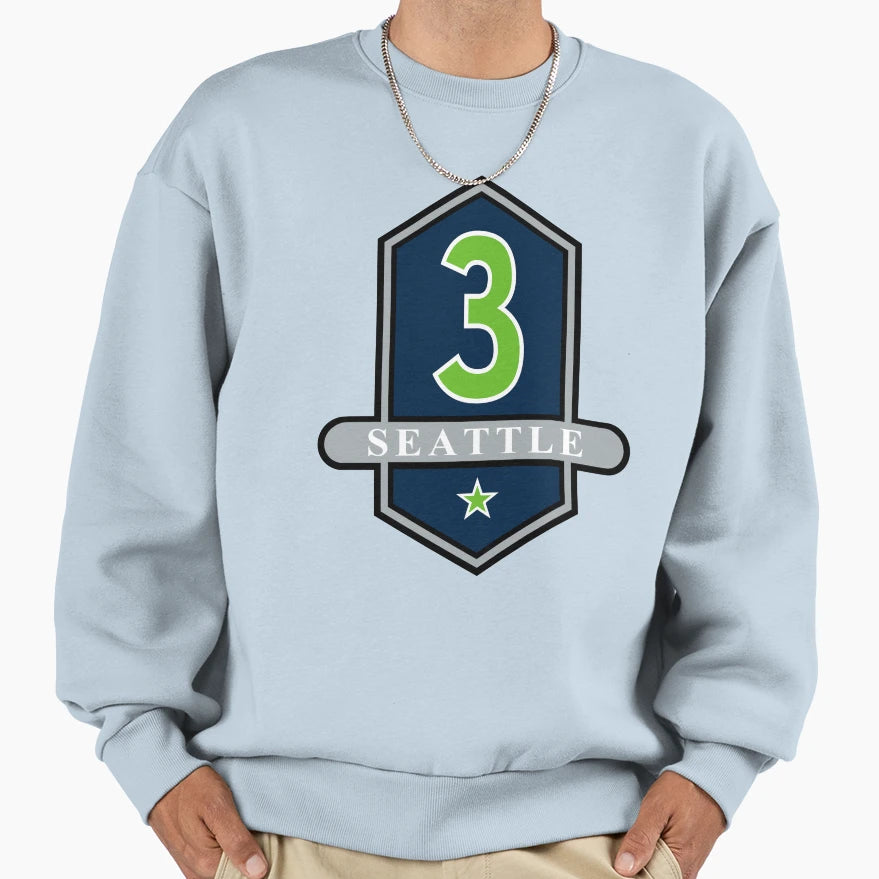 Seattle 3 Emblem Sweatshirt - Graphic Print Men Women - T-Shirt, Sweatshirt, Hoodie