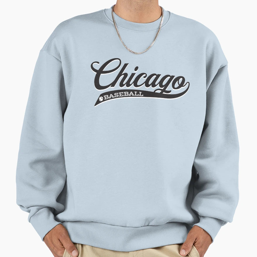 Script Chicago Baseball Sweatshirt - Custom Art Print Unisex - T-Shirt, Sweatshirt, Hoodie