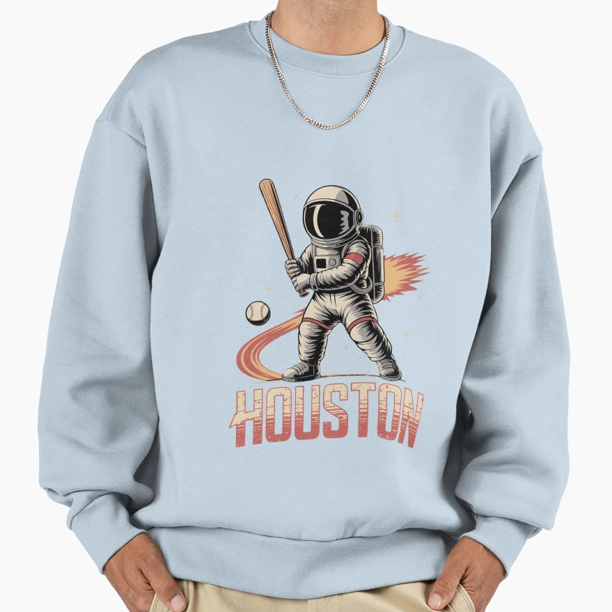 Houston Space City Baseball And Sweatshirt - Minimalist Print Men Women - T-Shirt, Sweatshirt, Hoodie