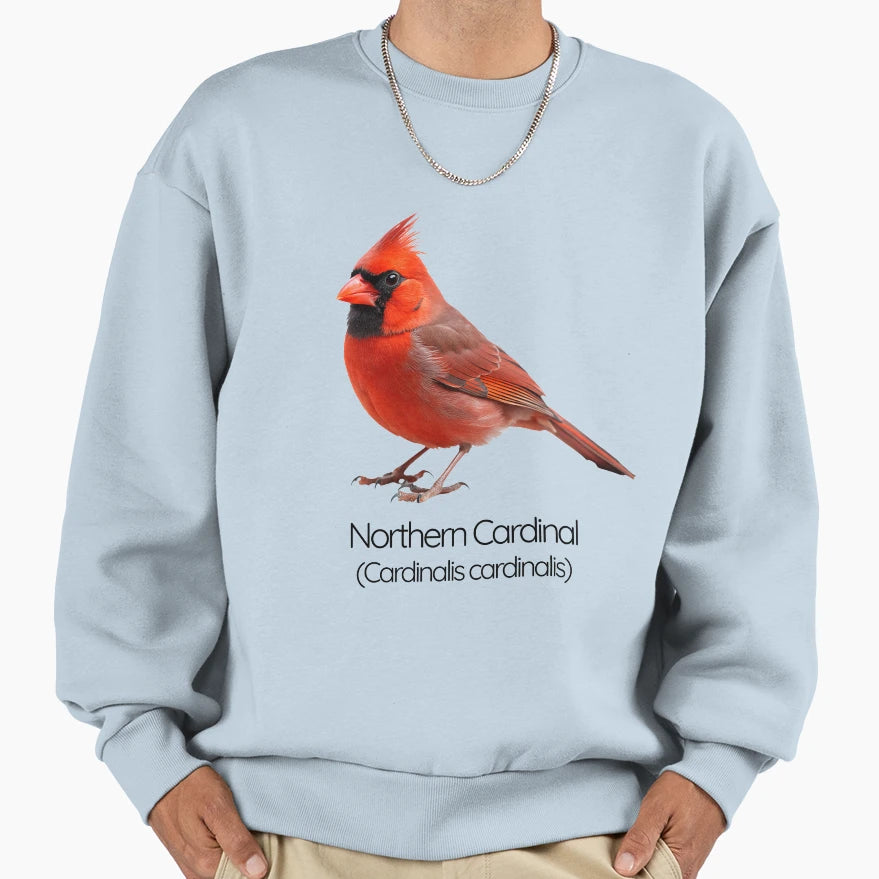 Northern Cardinal Vibrant Jewel Sweatshirt - Minimalist Print for Adults - T-Shirt, Sweatshirt, Hoodie