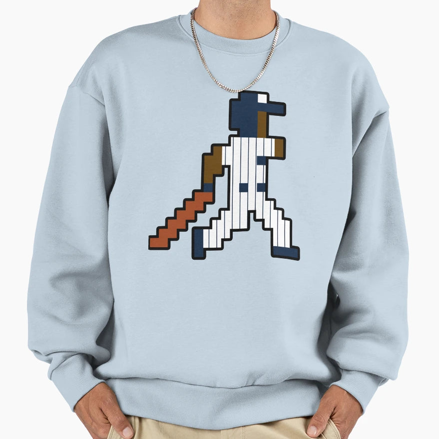 New York Pixel Baseball Player Sweatshirt - Unique Graphic Unisex - T-Shirt, Sweatshirt, Hoodie