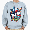 Texas Baseball Cityscape Badge Sweatshirt - Custom Art Print Men Women - T-Shirt, Sweatshirt, Hoodie