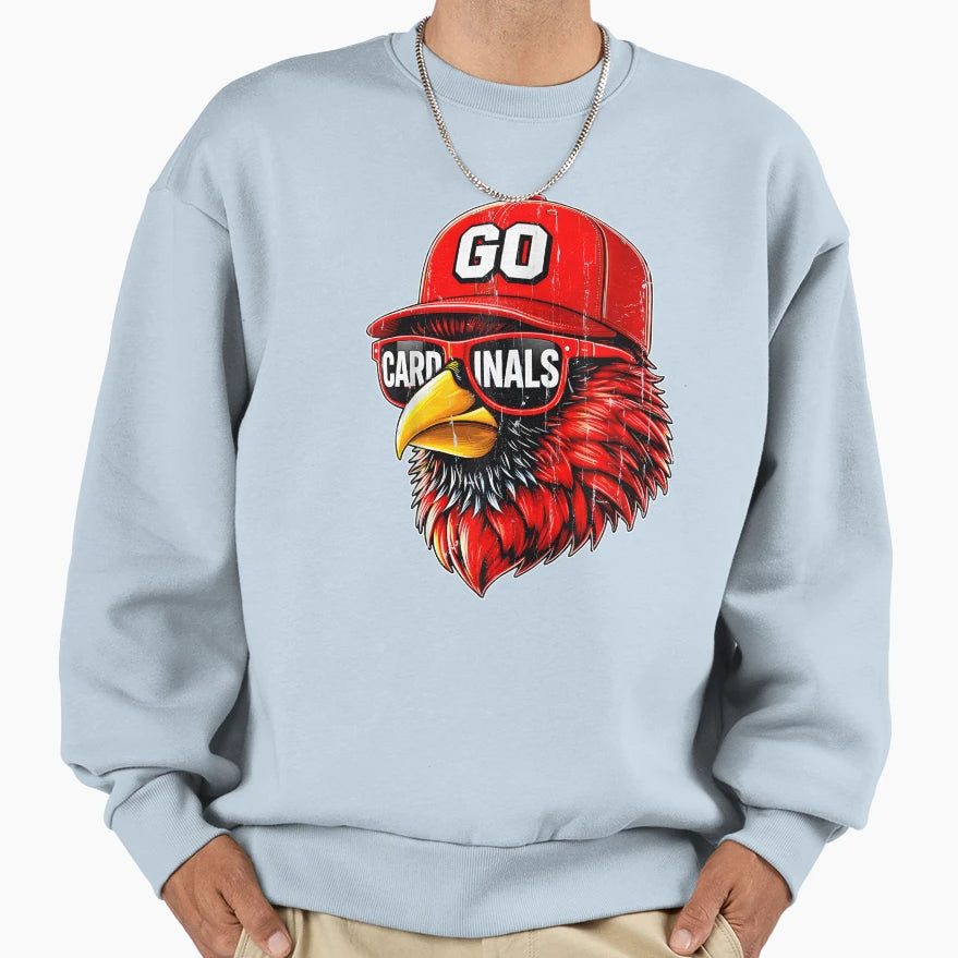 Go Cardinal Sweatshirt - Minimalist Print for Adults - T-Shirt, Sweatshirt, Hoodie