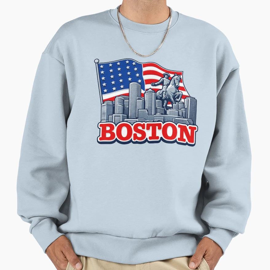 Great Patriot City Boston Sweatshirt - Graphic Print for Adults - T-Shirt, Sweatshirt, Hoodie