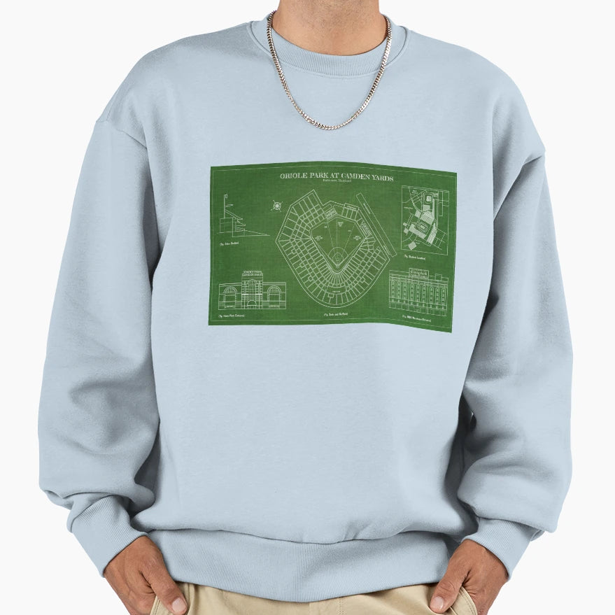 Oriole Park Camden Yards Green Sweatshirt - Fun Novelty Design for Adults - T-Shirt, Sweatshirt, Hoodie