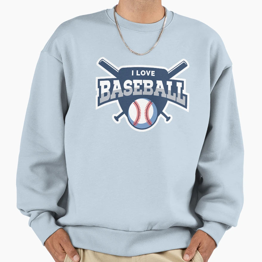 Baseball Heart Baseball Player Sweatshirt - Casual Everyday Wear Unisex - T-Shirt, Sweatshirt, Hoodie