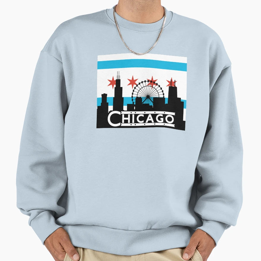 Chicago Sweatshirt - Custom Art Print for Adults - T-Shirt, Sweatshirt, Hoodie