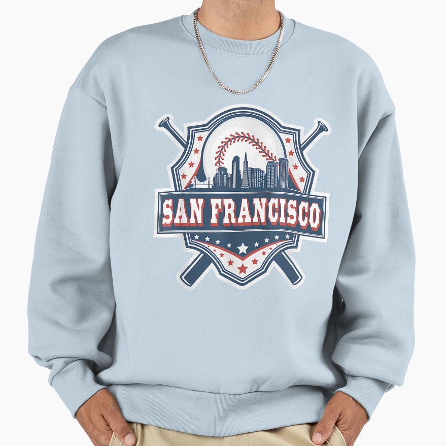 San Francisco Baseball Skyline Sweatshirt - Casual Everyday Wear for Adults - T-Shirt, Sweatshirt, Hoodie