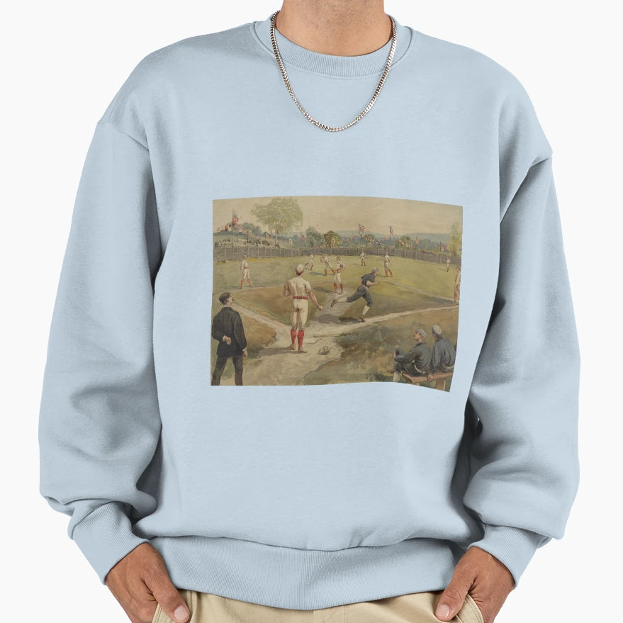 Painting Baseball Game 1887 Sweatshirt - Trendy Graphic Unisex - T-Shirt, Sweatshirt, Hoodie