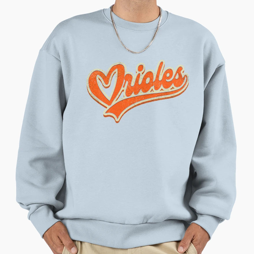 Oriole Heart Bird Watcher Lover Sweatshirt - Fun Novelty Design Men Women - T-Shirt, Sweatshirt, Hoodie