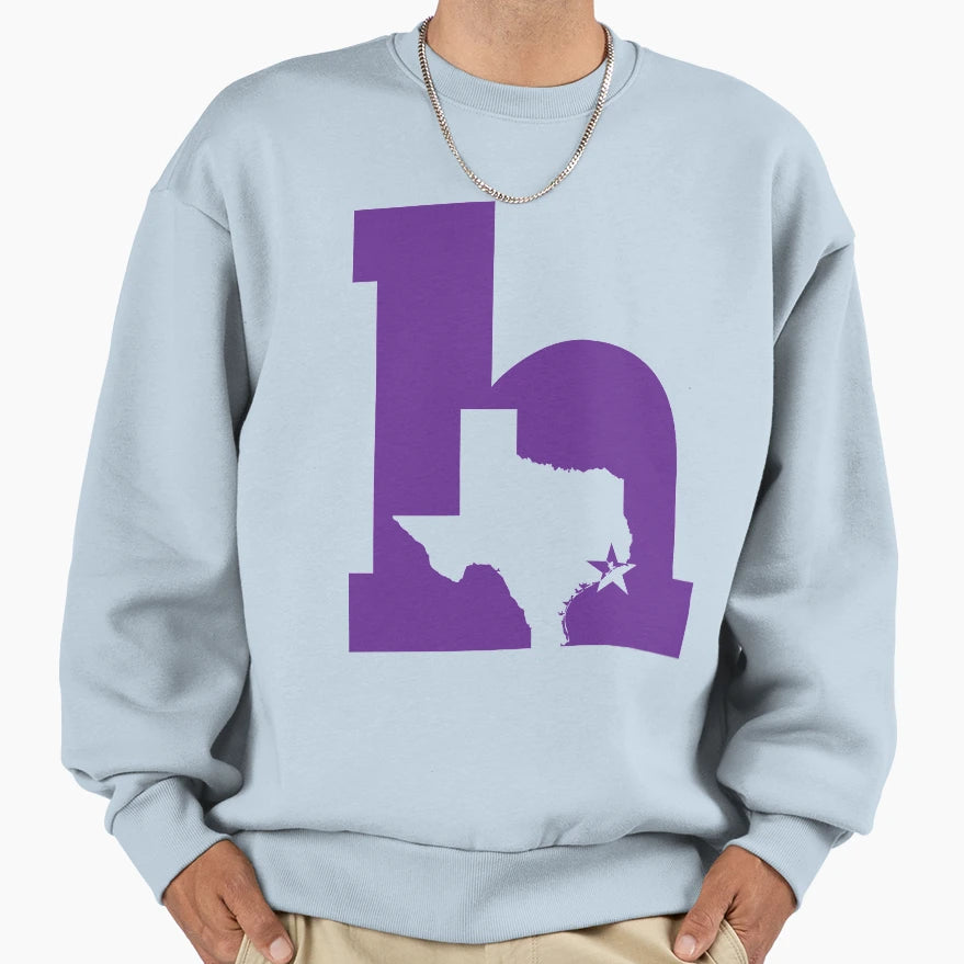 Lowercase H Purple Sweatshirt - Casual Everyday Wear Men Women - T-Shirt, Sweatshirt, Hoodie
