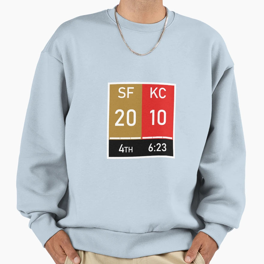 Kansas City Superbowl Score Sweatshirt - Aesthetic Graphic Men Women - T-Shirt, Sweatshirt, Hoodie