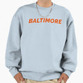 Baltimore Orange White Sweatshirt - Custom Art Print for Adults - T-Shirt, Sweatshirt, Hoodie