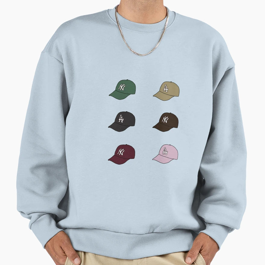 Ny La Baseball Cap Sweatshirt - Unique Graphic for Adults - T-Shirt, Sweatshirt, Hoodie