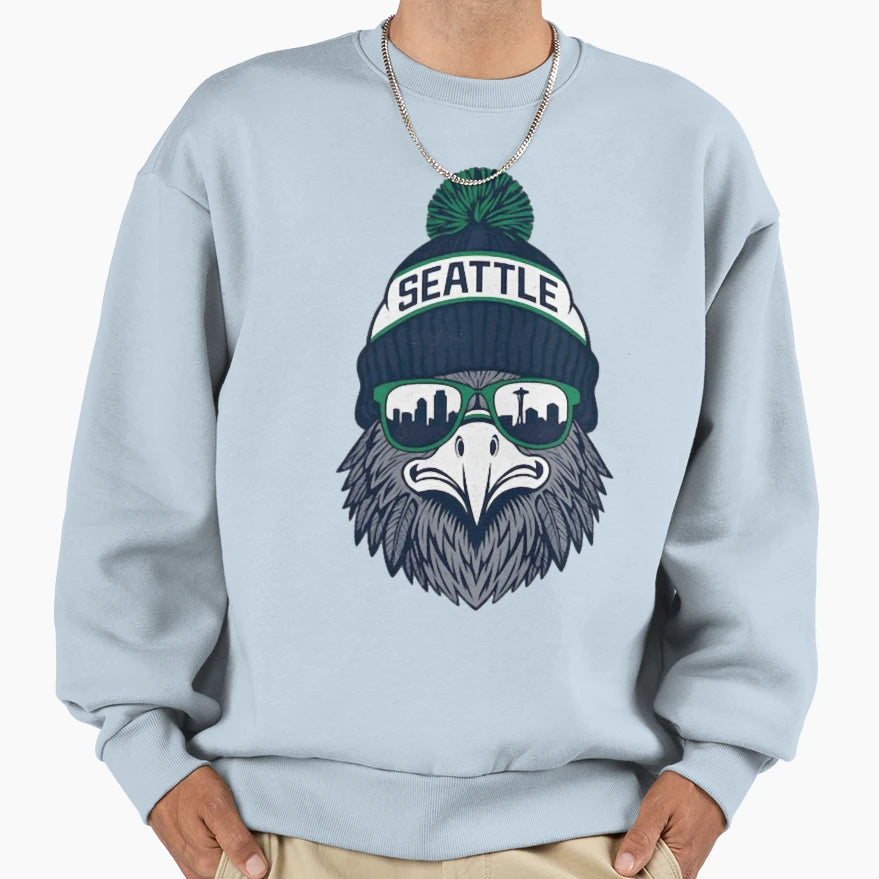 Seattle Football Mascot Seahawks Sweatshirt - Novelty Apparel for Adults - T-Shirt, Sweatshirt, Hoodie