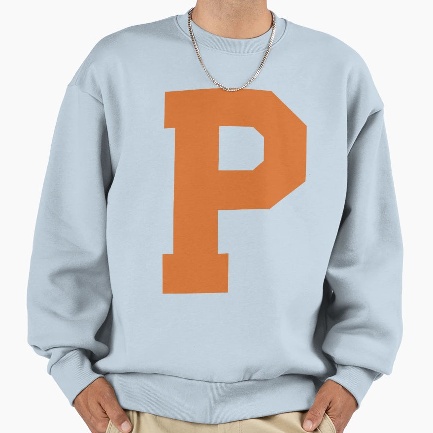 Alphabet Orange P Sports Letter P Sweatshirt - Fun Novelty Design Unisex - T-Shirt, Sweatshirt, Hoodie
