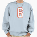Sports Number 6 White Orange Color Sweatshirt - Unique Graphic for Adults - T-Shirt, Sweatshirt, Hoodie