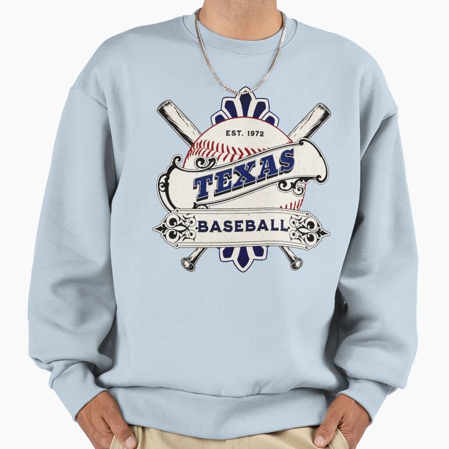 Texas Baseball Sweatshirt - Aesthetic Graphic for Adults - T-Shirt, Sweatshirt, Hoodie