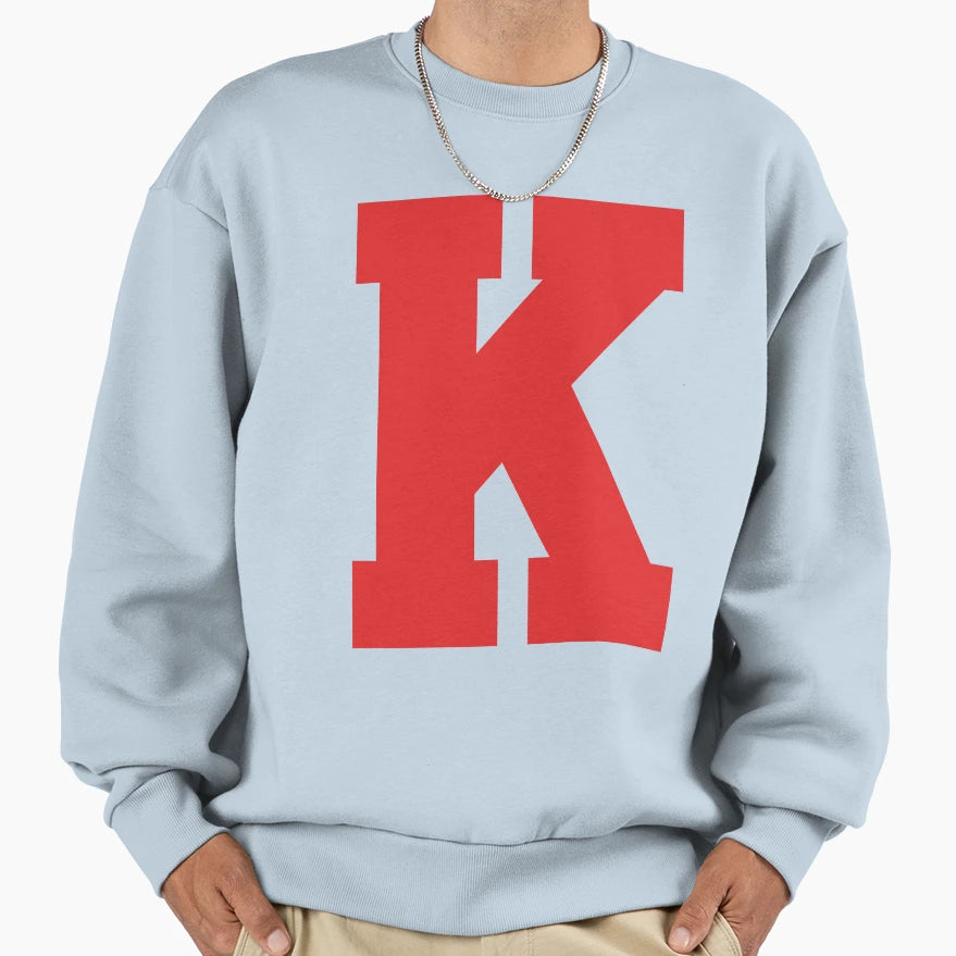 Alphabet Red K Sports Letter K Sweatshirt - Casual Everyday Wear Unisex - T-Shirt, Sweatshirt, Hoodie