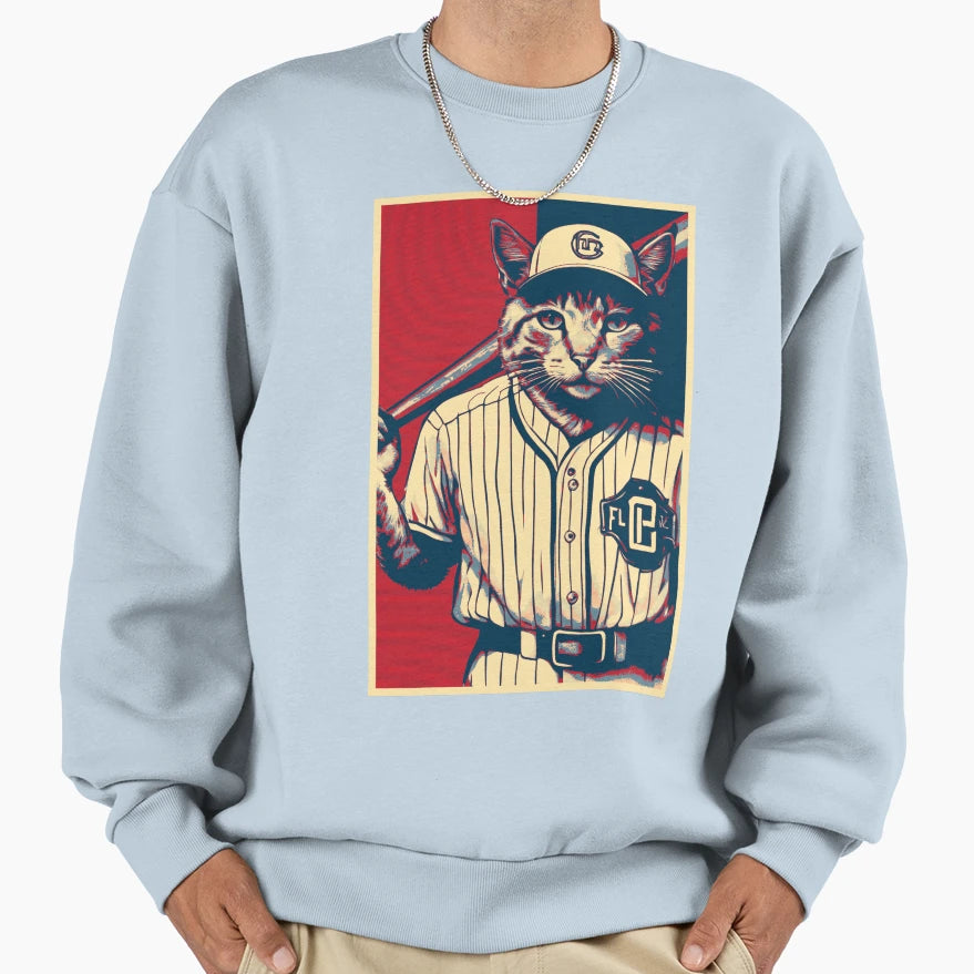 Cat Baseball Player Hope Sweatshirt - Custom Art Print Unisex - T-Shirt, Sweatshirt, Hoodie